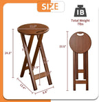 Folding Bar Stool 24.8 Inches Foldable Kitchen Bar Stool for Adults Counter Height Barstools Backless Folding High Stools for Outdoor Kitchen Island with Handle and Chair Cushion (1)