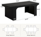 Tribesigns 71" Large Dining Table for 6-8, Farmhouse Kitchen Table, Rectangular Dining Table with Sturdy Reinforced Metal Frame and Curved Legs for Kitchen & Dining Room
