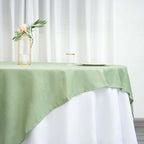 Efavormart 70" Premium Square Polyester Tablecloth for Wedding Kitchen Dining Events - Sage Green