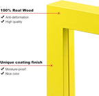 KINLINK 12x16 Picture Frame Yellow, Solid Wood Frames with Acrylic Plexiglass for Pictures 11x14/9x12 with Mat or 12x16 without Mat,Wall Display Photo Frame, Set of 4