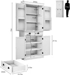 ARTPOWER 72" Pantry Storage Cabinet with Door Shelves | Tall Wooden Kitchen Cupboard with Drawer, Food Pantry Cabinet with Shelves for Dining Room,Living Room, White