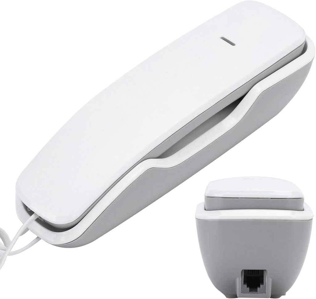 Upgrade A061 White Table Wall Mounting Extension Telephone Corded Phone Desk Phone with One Key Re Dial Save Space for Home Business