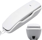 Upgrade A061 White Table Wall Mounting Extension Telephone Corded Phone Desk Phone with One Key Re Dial Save Space for Home Business