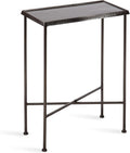 Kate and Laurel Sanzo Modern Metal Skinny Side Table, 17 x 9 x 24, Gunmetal, Rectangular Slim Bedroom Nightstand with Hammered Tabletop for Use as Bedside Accent or Narrow Living Room End Table