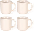 GZG 18 oz Coffee Mugs Set of 4, Modern Ceramic Coffee Cups Set with Handle, Large Coffee Mugs for Tea, Latte, Milk, Cocoa, Rustic Matte Glaze, Microwave & Dishwasher Safe(Cream Mist)