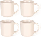 GZG 18 oz Coffee Mugs Set of 4, Modern Ceramic Coffee Cups Set with Handle, Large Coffee Mugs for Tea, Latte, Milk, Cocoa, Rustic Matte Glaze, Microwave & Dishwasher Safe(Cream Mist)