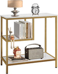 AT-VALY 3-Tier End Table,Nightstand for Living Room, Bedroom, Office, Bathroom (Gold)