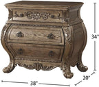 3 Drawers Nightstand in Vintage Oak Finish ﻿,for Small Spaces