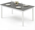 Giantex Dining Table for 4-6, 60" Rectangular Kitchen Table with Solid Rubber Wood Legs, Farmhouse Wooden Dinner Table for Dinette, Home Office, Living Room (Gray)