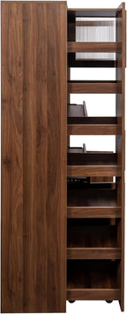 Jmyab 70.87" Kitchen Pantry Cabinet, Kitchen Pantry Cabinet with Storage Shelves, Farmhouse Storage with 4 Doors, Tall Organizers for Living Room Dining Room, Walnut