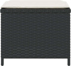 4-Piece Garden Stool Set Black with Cream Cushion