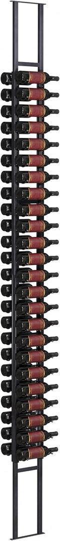 Jagged Ridge Floor-to-Ceiling Wine Rack Bundle 48 Bottles – (1) Floor-to-Ceiling Frame + (4) 12-Bottle Wall-Mounted Wine Racks – Luxurious, Modern, Space-Saving Metal Design for Home, Bar, or Kitchen