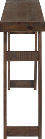 Alaterre Furniture Lawas Solid Wood Console Table, Brown, 56”x12”x32” | Modern Farmhouse Entryway Table, Easy Assembly Living Room Furniture for Behind the Couch, Entryway, or Hallway
