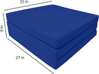 D&D Futon Furniture Trifold Foam Beds, Floor Tri-Fold Bed, Foldable Shikibuton Mattress Cushion Topper Mat for Space Saving Sleepover 3x27x75 in, Royal Blue