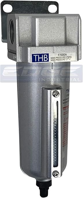 3/4" NPT Industrial Particulate Filter, Removes Water, Moisture, Debris from Compressed Air Lines, 5oz Bowl (175 PSI Max)