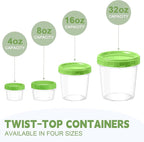 8 oz Plastic Containers with Lids, 12 Pack Stackable Small Freezer Container, Reusable Clear Food Storage Meal Prep Containers for Snack Fruit, Microwave & Dishwasher Safe, with Pen & Brush