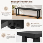 NAFORT Dining Bench, Solid Wood Entryway Bench, Heavy-Duty Outdoor Bench, Modern Dining Table Bench, Bedroom Bench, Living Room Bench, Waterproof Surface, Easy Assembly, Black