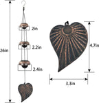 Three Cooper Leaf Temple Wind Chime,Wind Chimes with 3 Bells, Feng Shui Wind Chimes for Home Yard Outdoor Decoration, A Great Memorial Wind Chime for Someone Who Loves Peace