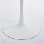 42.1" Round Dining Table Mid Century Modern Tulip Table Kitchen Dining Table for 4 People with MDF Tabletop & Pedestal Base for Coffee Office Living Room Dining Room (White)
