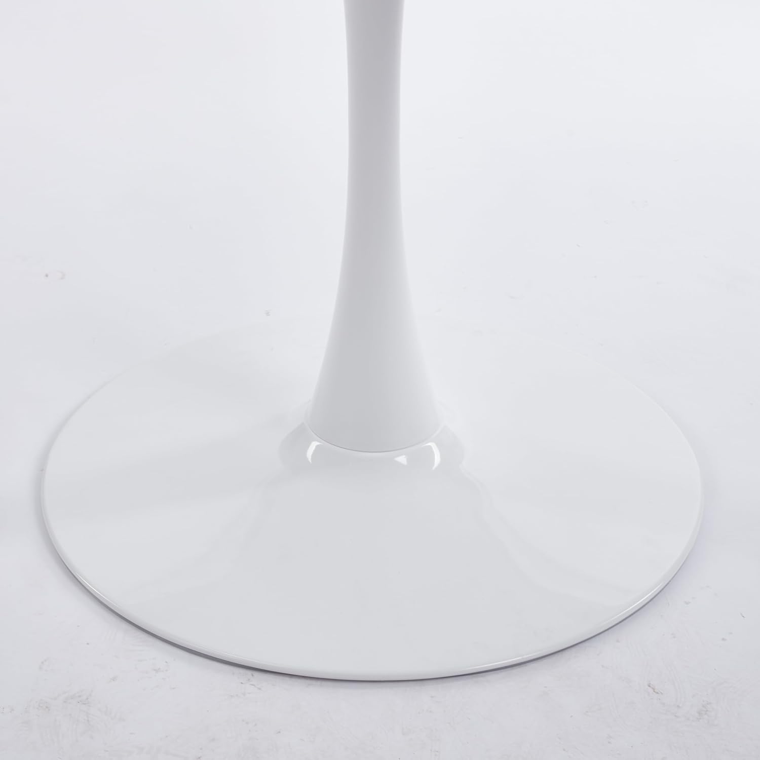 42.1" Round Dining Table Mid Century Modern Tulip Table Kitchen Dining Table for 4 People with MDF Tabletop & Pedestal Base for Coffee Office Living Room Dining Room (White)