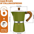 6 Cup Aluminum Espresso Stovetop Moka Pot Express Coffee Maker Percolator Italian Classic Mocha Coffee Machine for Italian and Cuban Cafe Brewing for Home & Camping 300ml 10oz