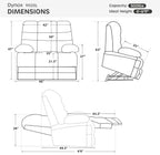 DYNOX 500 LBS Power Lift Recliner Chair for Big & Tall Seniors, Extra Large 3-Motor Lay Flat Chair with Heat, Massage & Extended Footrest,Breathable Faux Leather, Gray, 9505L