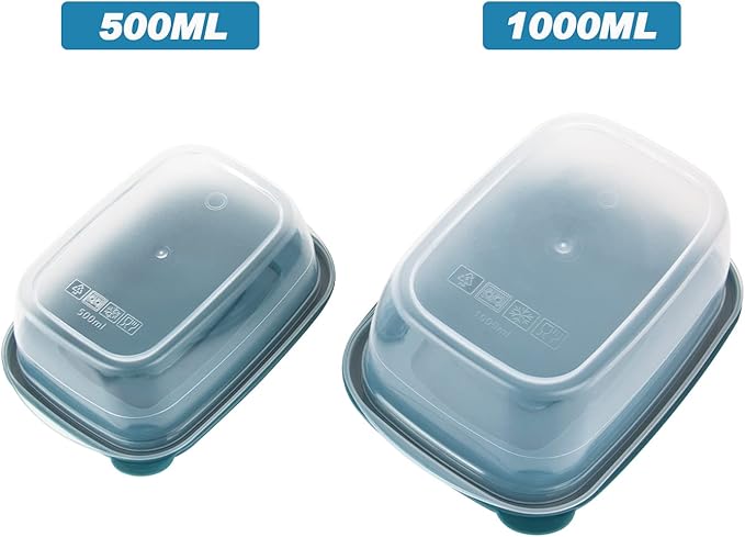 5PCS Food Containers Storage Sets(1000ML per Box),BPA-Free Rectangle Plastic Food Containers with Lids-Stackable Food Storage Box for School,Work,Travel and Meal Prep(Microwave and Fridge Safe)