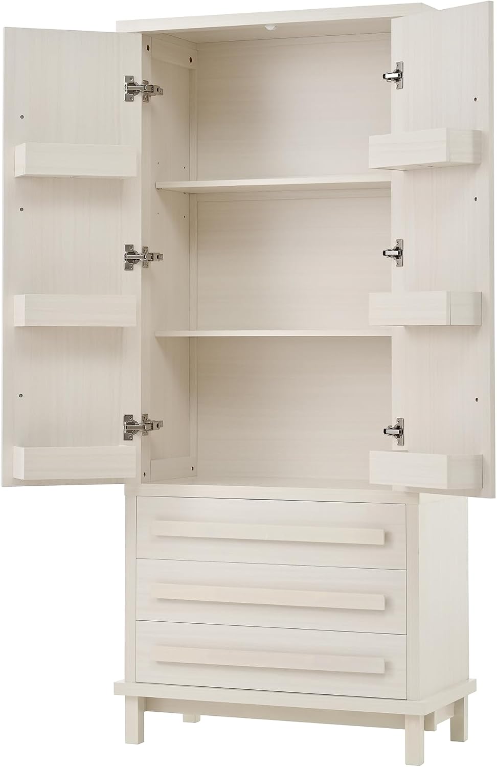 Christopher Knight Home Chenny 70''H Wooden Kitchen Pantry Cabinet, Storage Cabinet with Adjustable Shelves, 6 Door Internal Storage Compartments & 3 Drawers, Freestanding Cupboard Cabinet, White