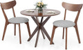 NAFORT Round Dining Table Set for 2, Mid-Century Modern Table and Chairs, Wood Kitchen Table w/Cushioned Chairs, Compact 3 Piece Dinette Set for Office, Bistro, Small Spaces, Kitchen, Restaurant
