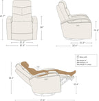CHITA Genuine Leather Power Swivel Glider Rocker Recliner, Cognac Brown