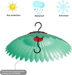 Squirrel Baffle for Hanging Bird Feeder Rain Cover for Outside Weather Guard Protect Feed from Sun Red Dome Attract Hummingbirds, Moat Proof, Easy to Clean-14inch Green