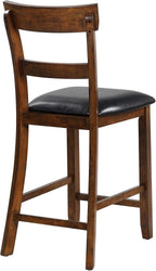 ERGOMASTER Dining Chairs Set of 4, Farmhouse 25.5" Bar Chairs, Rubber Wood Barstools with Backs, Upholstered Counter Height Bar Stools