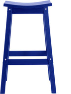 AMILY HDPE Bar Stool Set of 2, Outdoor Bar Height 29‘’, Heavy Duty All-Weather Patio Stool for Poolside, Backyard, Balcony, Easy Assembly (Blue)