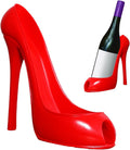 Wine Rack, High Heel Bottle Holder, Countertop Wine Storage Stand, Decorative Shoe Wine Rack Holder for Fridge, Cabinet, Pantry Shelf, Home Countertop (Red)