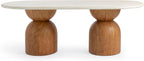 Tov Furniture Cynthia Travertine Concrete Indoor/Outdoor 87" Long Dining Table