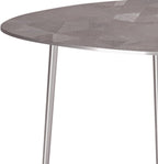 2-Piece Metal Nesting Table - Nickel with Gray, Iron, 19.7 x 19.7 x 21.7 | Handcrafted cast aluminum nesting tables with nickel finish