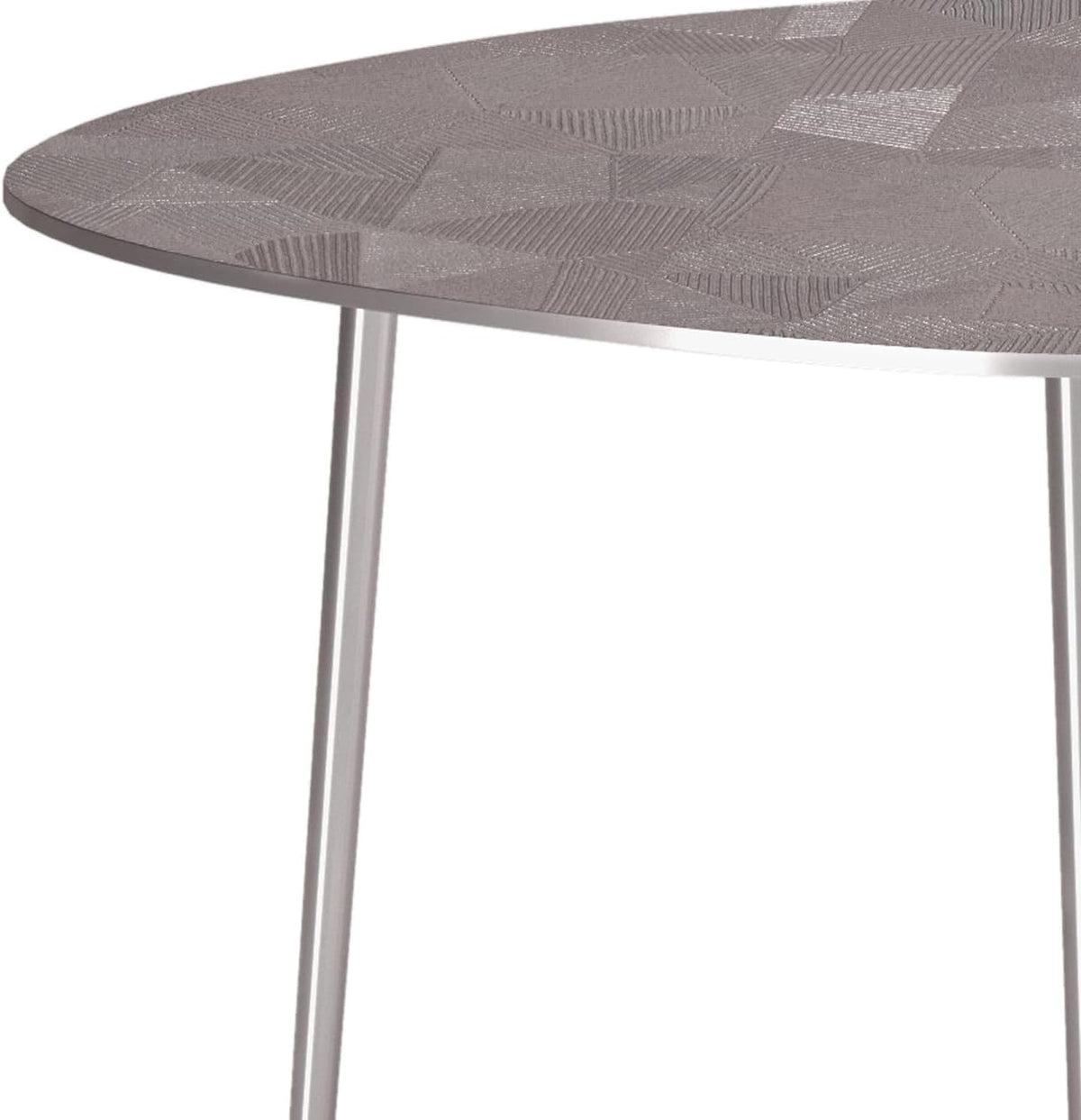 2-Piece Metal Nesting Table - Nickel with Gray, Iron, 19.7 x 19.7 x 21.7 | Handcrafted cast aluminum nesting tables with nickel finish