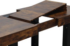 63"-79" Expandable Dining Table Set for 8, Wood Rectangle Dining Table and 8 Black PU Chairs, Sturdy Black Legs,Suitable for Home,Kitchen Dining Room,Easy Assemble and Clean