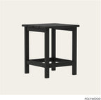 POLYWOOD Long Island 18" Side Table, Black