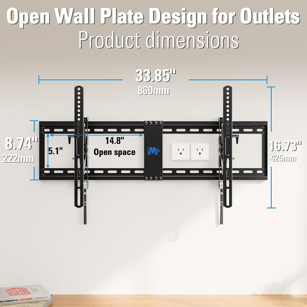 Mounting Dream Advanced Tilt TV Wall Mount for Most 42-90 Inch Flat TV | Universal TV Wall Mount Bracket with Full Extension up to 7 inch, Fits 16", 24", 32" Studs, Max VESA 800x400mm and 120LBS