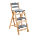 Height Foldable Stool Tall Stool,Solid wood Folding Bar Stool 3 Step Indoor Ladder Stool,Folding High Bar Counter Stool Portable Step Stool Chair ，Bathroom Storage Shelf for Adults Kitchen Outdoor(Gra