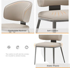 Dining Chairs Modern High Backrest Comfortable, Fashion Upholstered Kitchen Chair Armless Dinner Chair with Metal Legs for All Rooms (Light Grey, Set of 6)