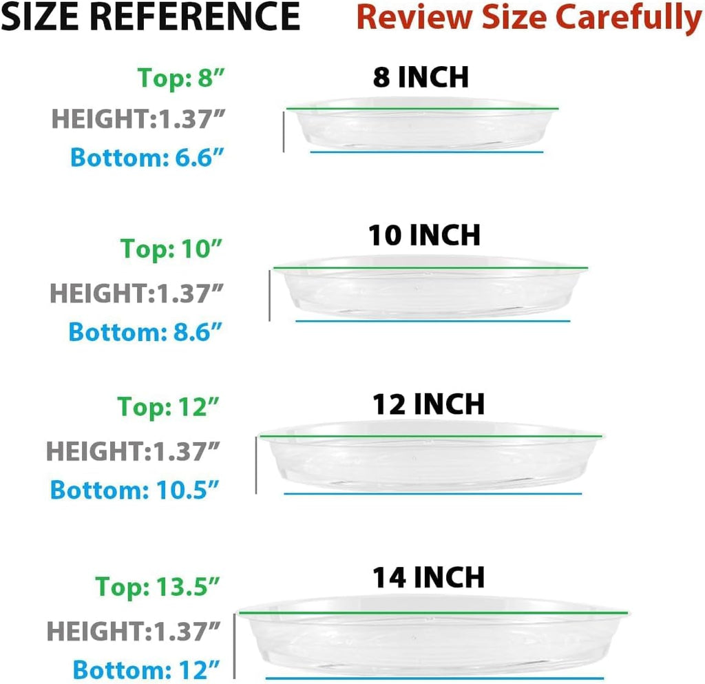 30 Pack 14 Inch Plant Saucer Clear Plant Saucers for Outdoors Plant Drip Trays Extra Large Plant Saucer Dish Plant Pot Saucers Planter Trays for Outdoor Plants Bulk