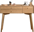 Small Vanity Desk, Solid Wood Dressing Table with Drawer Divider, Study Desk and Vanity Desk for Bedroom, 40" D x 18" W x 32" H