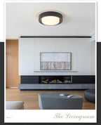 16 Inch Flush Mount Ceiling Light,3-Lights Black Finish with Frosted Glass Shade,Round Ceiling Light Fixture for Bedroom Livingroom Kitchen