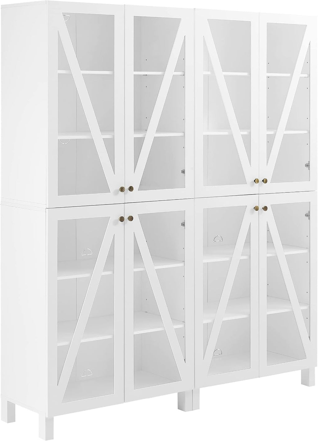 Crosley Furniture Cassai 2-Piece Pantry Storage Cabinet Set with Shelves, Kitchen, Dining, or Laundry Room, White