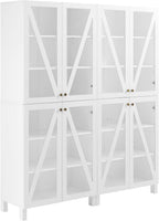 Crosley Furniture Cassai 2-Piece Pantry Storage Cabinet Set with Shelves, Kitchen, Dining, or Laundry Room, White