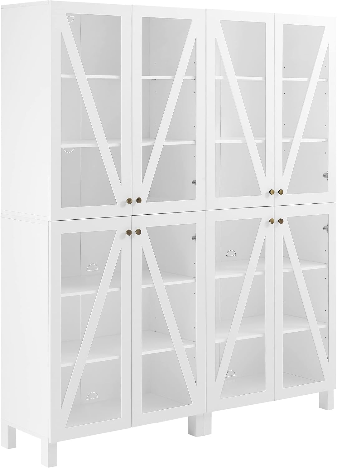 Crosley Furniture Cassai 2-Piece Pantry Storage Cabinet Set with Shelves, Kitchen, Dining, or Laundry Room, White