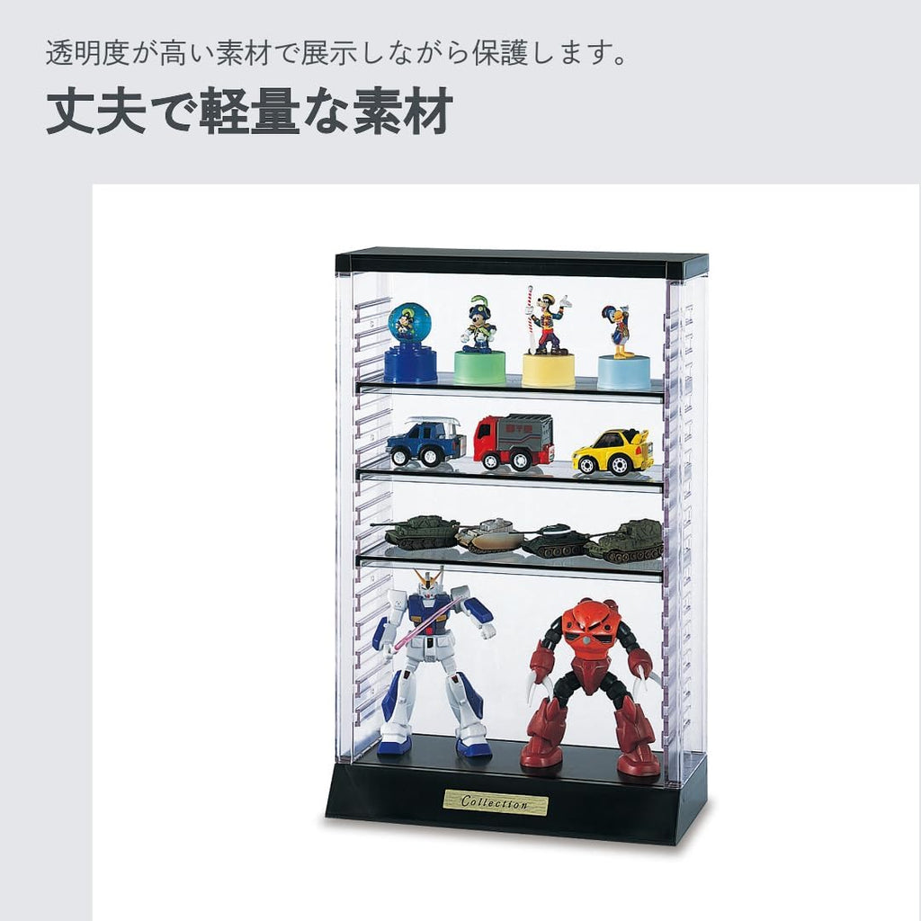 Isetou Acsta I-238 Figure Case Collection Case A403 Clear Black Width 8.7 x Depth 4.0 x Height 13.6 inches (22.1 x 10.1 x 34.6 cm) Adjustable Height Medium Size Figure Storage Figures Display Acrylic