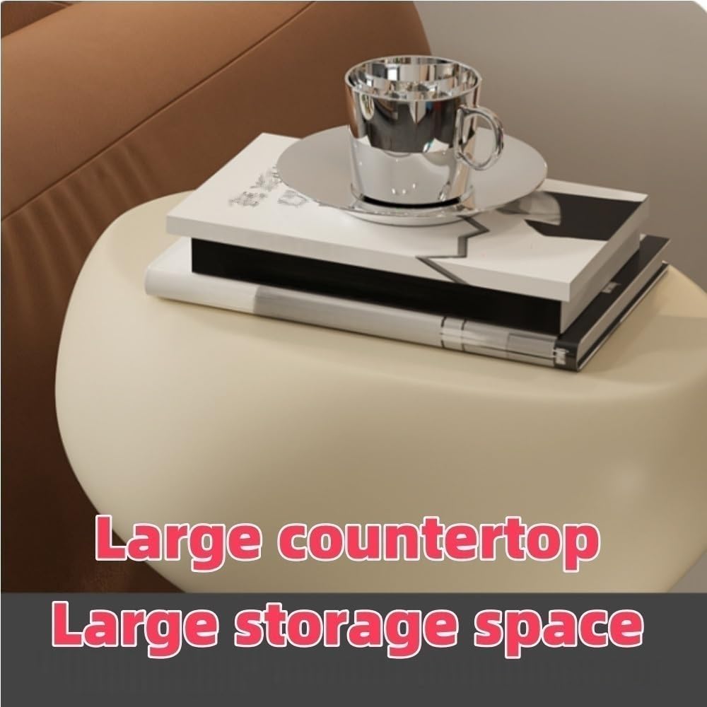 Corner Table, Fiberglass Coffee Table, Small Corner Desk, Bedside Table, Decorative Side Table for Bedroom, Living Room, Balcony, Study